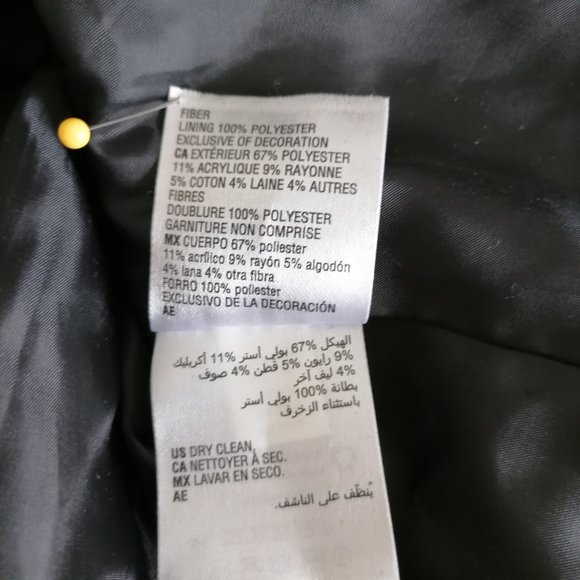 NWT INC International Concept Charcoal Asymetrical Zip Textured Wrap Coat Size S - Picture 7 of 7